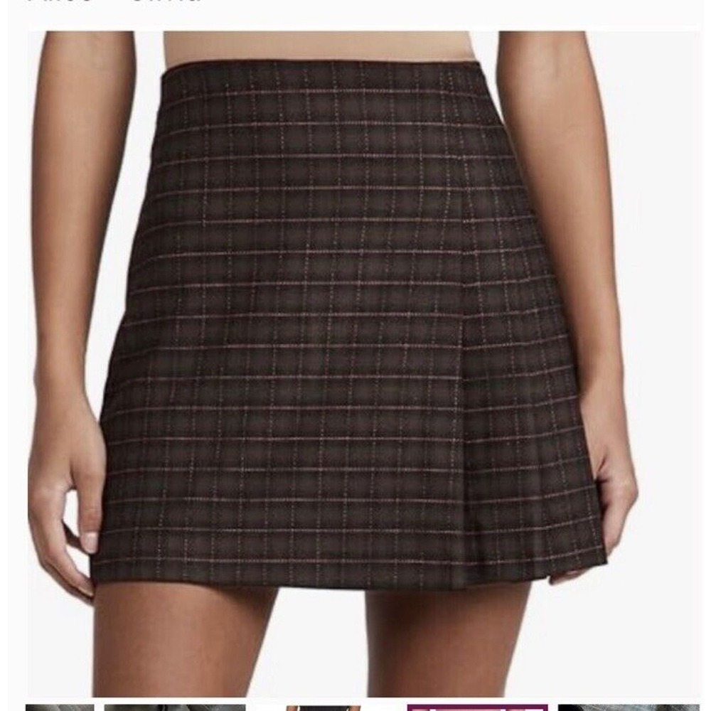 NWT Alice + Olivia Semira Plaid Pleated Skirt Size 4